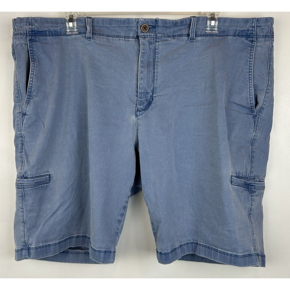 Tommy Bahama Mens Shorts 44 Blue Cotton Blend Cargo 10" Preppy Sporty Golf Read